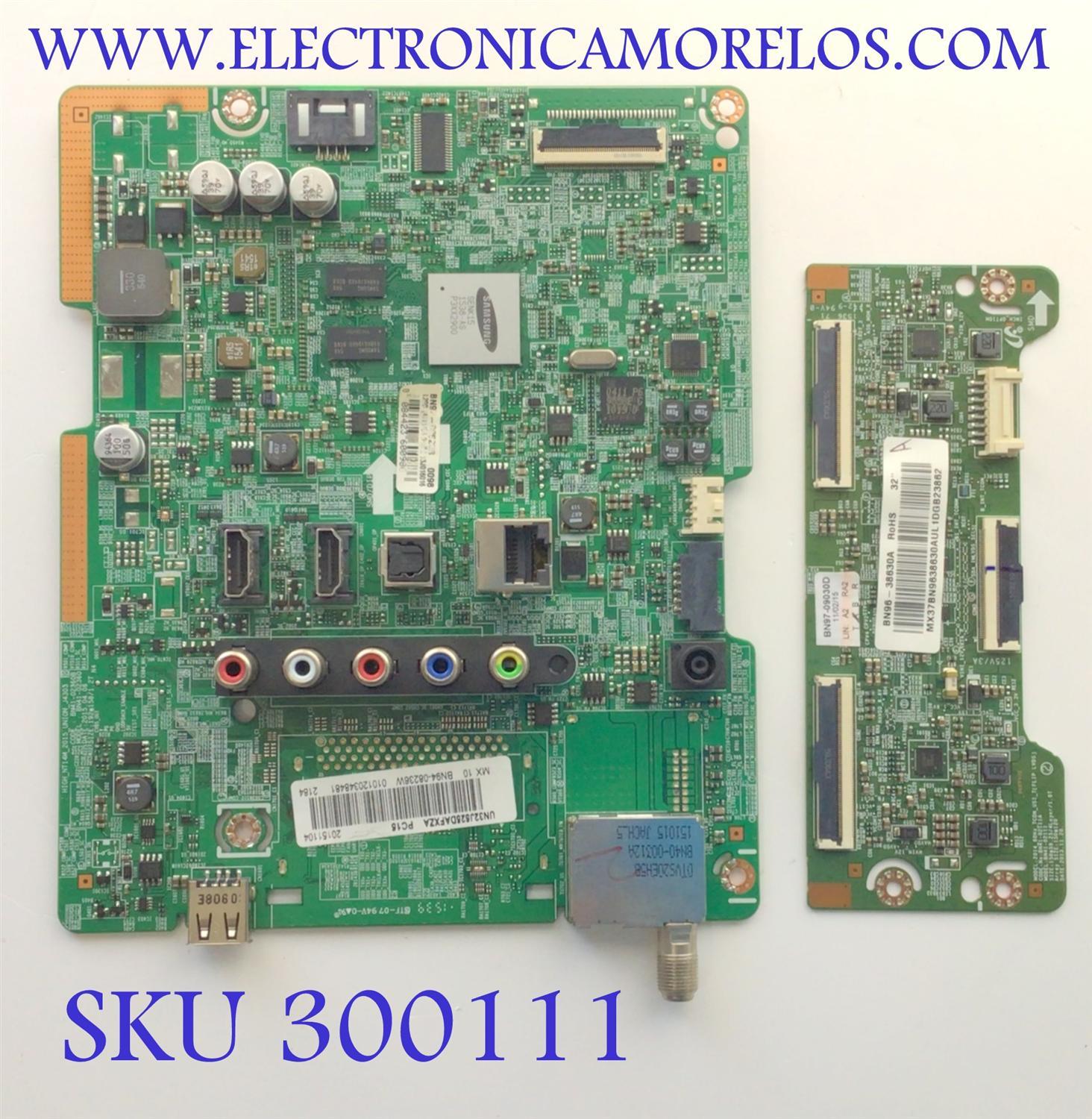 KIT DE TARJETAS PARA TV SAMSUNG / NUMERO DE PARTE MAIN BN94-08236W / BN41-02360B / BN97-09523B / BN9408236W / T-CON BN96-38630A / BN41-02111A / BN97-09030D / BN9638630A / PANEL CY-JJ032BGLV2H / MODELO UN32J525 / UN32J525DAFXZA TS01
